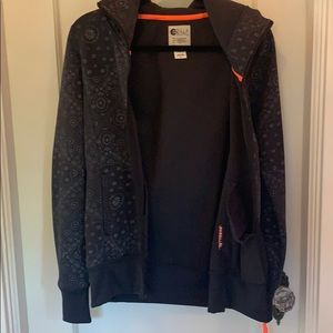 Black printed Billabong zip up hoodie